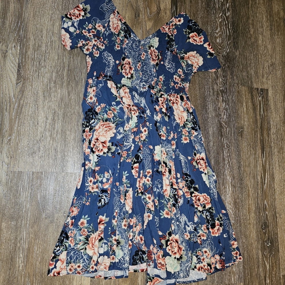 Torrid Blue Floral Mini Dress - Picture 3 of 4